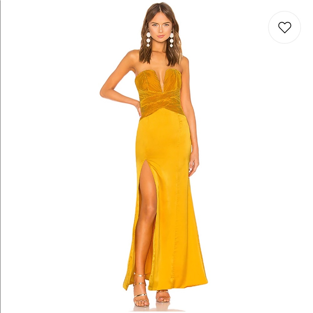 Lovers + Friends Eloa Gown in Gold Yellow